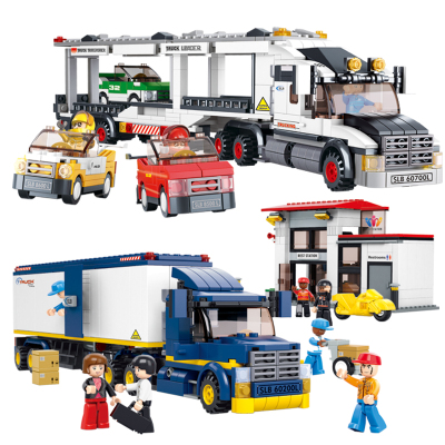 乐高城市货车卡车汽车公交巴士模型儿童男孩拼装玩具积木