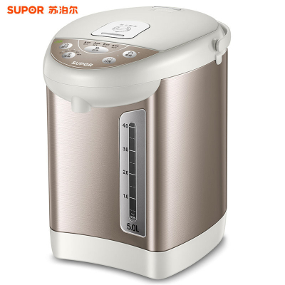 苏泊尔(SUPOR)电热水瓶 304不锈钢电水壶 5L容量 多段温控电热水壶白色自动断电SW-50S56A