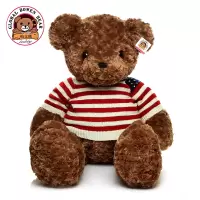 柏文熊经典美国毛衣泰迪熊毛绒玩具抱抱熊抱枕公仔娃娃生日女
