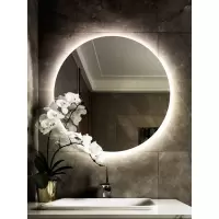 伯仑led卫生间镜子浴室镜带灯 圆形智能灯镜厕所卫浴镜子贴墙壁挂