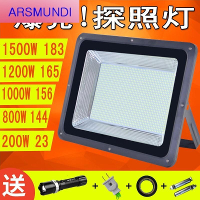 ARSMUNDI (隆宇)超亮探照灯强光远程户外220V大功率施工地程用照明灯LED投光射灯100w强光[白光]