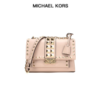 迈克·科尔斯(MICHAEL KORS) MK女包 专柜同款 铆钉牛皮手提单肩包 女斜挎包裸粉色中号