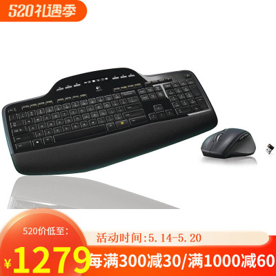 罗技(logitech)高性能无线桌面 MK710 全尺寸键盘和可编程按钮鼠标 右手设计型