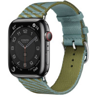 Apple 苹果Watch Series 7智能手表爱马仕深空黑不锈钢表壳带跳跃单圈血氧心率运动
