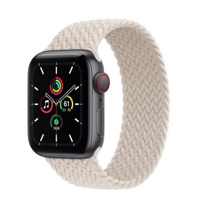苹果(Apple) Watch SE智能手表 深空灰色铝制外壳 带编织单圈 心率监测光学心脏传感运