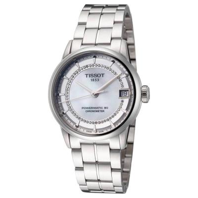 天梭(TISSOT) Luxury 时尚百搭商务复古防水日期女士自动机械手表 T0862081111600