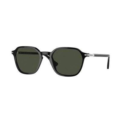 Persol中性款式PO3256S 太阳镜 墨镜 轻便 瘦脸 绿色镜片 黑色框架 塑料镜框 方形