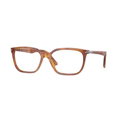 Persol PO3298V 男士全框矩形眼镜 灰褐色透明镜框 54mm宽 16mm鼻梁 145mm镜腿