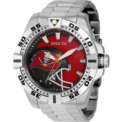 因维克塔(INVICTA) NFL 坦帕湾海盗队 简约时尚 不锈钢石英红色表盘男士手表 42163