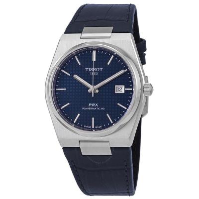 天梭(TISSOT) PRX Powermatic 80 时尚百搭自动蓝色表盘男士机械手表 T1374071604100