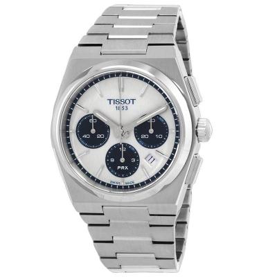 天梭(TISSOT) PRX 计时码表自动白色表盘 日历防水男士机械手表 T1374271101101