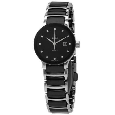 雷达RADO 女士 Centrix 不锈钢黑色陶瓷镶片黑色表盘手表商务休闲 时尚百搭 运动防水 R30009752