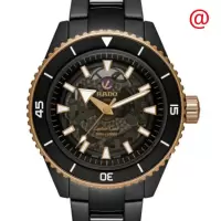 雷达RADO Captain Cook陶瓷黑色表盘手表商务休闲 时尚百搭 运动防水男士腕表 R32127162