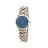 古驰(GUCCI) 女表G-Timeless 不锈钢蓝色表盘手表简约百搭石英手表 休闲百搭时尚潮流奢品YA1265029