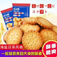 新款网红日式海盐饼干100g*50包两口味混合零食海盐饼干