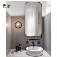 北欧风格铁艺卫生间镜子壁挂镜长方镜卫浴镜洗手间镜子厕所浴室镜定制