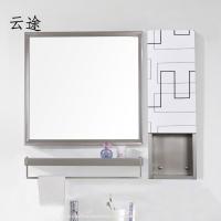 浴室镜子带置物架镜柜洗手间梳妆镜卫生间镜子侧柜壁挂不锈钢卫浴定制