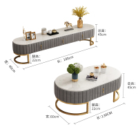 北欧大理石电视柜茶几组合现代简约客厅家具组合套装轻奢布艺茶几定制 1.8米电视柜+1.3米茶几组装