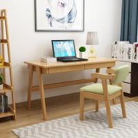 实木电脑台式桌简约书桌书架组合一体家用办公桌子学生卧室写字桌（新）定制