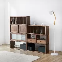 北欧自由组合书柜现代客厅电视柜床头收纳柜储物柜书架简易方格柜(新)定制