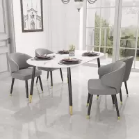 大理石餐桌轻奢风家用小户型长方桌子北欧餐桌椅简约现代组合定制