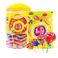 真知棒水果味棒棒糖60支碗装分享装儿童糖果小零食棒棒糖喜糖