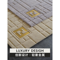 家柏饰(CORATED)意式简客厅地毯 金属F混纺手工地毯素色现代简约后现代卧室