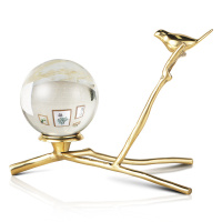 家柏饰(CORATED)水晶球摆件全铜北欧客厅电视柜书柜办公室简约创意酒柜家居装饰品