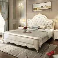 森美人欧式实木床1.8米双人床婚床储物高箱软靠1.5M大床主卧公主床