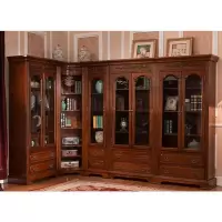 森美人美式书柜书架书橱带书柜储物柜自由组合书柜双实木欧式书柜