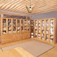 森美人柏木转角纯实木书柜储物柜自由组合带玻璃书橱柜子现代中式家具