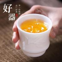 家柏饰(CORATED)德化白瓷茶杯手工浮个人杯家用主人杯品茗杯礼盒装190128