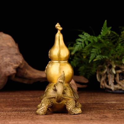 家柏饰(CORATED)龙龟葫芦 龙龟摆件铜 