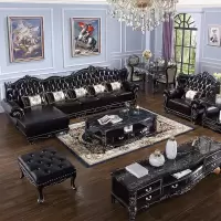 森美人黑檀色实木沙发欧式沙发美式转角沙发花新古典客厅家具