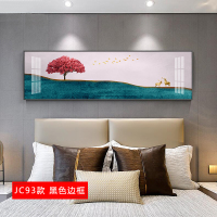 发财鹿客厅叠加装饰画现代简约沙发背景 jc93(黑色边框) 50×100cm晶瓷画(晶瓷工艺+金属框)统一发金色边框(需