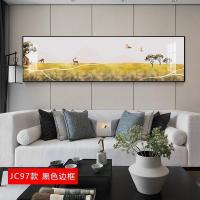 发财鹿客厅叠加装饰画现代简约沙发背景 jc97(黑色边框) 60×120cm晶瓷画(晶瓷工艺+金属框)统一发金色边框(需