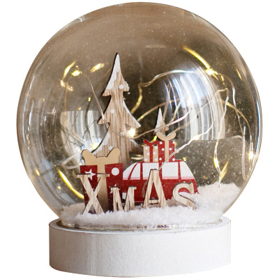 家柏饰(CORATED)圣诞雪景球小夜灯装饰摆件玻璃罩灯饰驯鹿圣诞树节日气氛