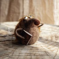 家柏饰(CORATED)手工艺术羊毛毡玩偶 森林动物公仔定格动画形象摆件 刺猬博士