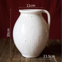 家柏饰(CORATED)法式乡村复古白瓷陶瓷花瓶烛台花器花壶手工艺术装饰器皿摆 白瓷花壶(A)(不能水培)