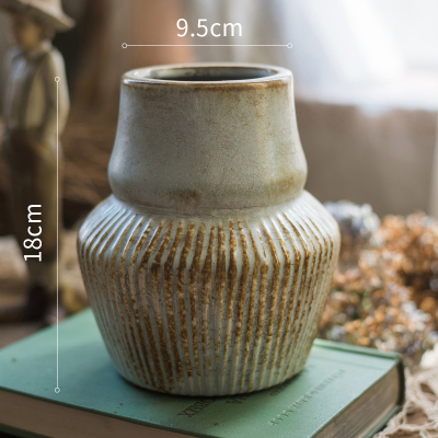 家柏饰(CORATED)釉下彩条纹瓷瓶 怀旧往事艺术风格花瓶花器工艺陶瓷摆件 怀旧往事瓷瓶(大)