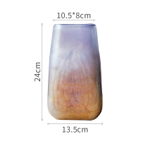 家柏饰(CORATED)手工艺术玻璃花瓶花器装饰摆件设餐桌面印象派INS美式北欧式 手工艺术玻璃瓶(远山)