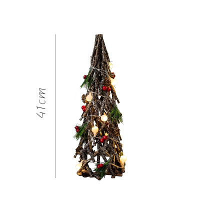 家柏饰(CORATED)圣诞树摆件 木棒星星心心灯珠 桌面摆件装饰挂饰 圣诞树