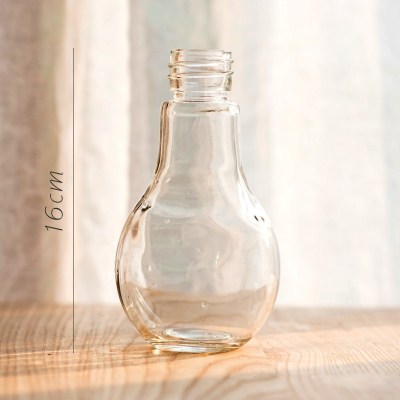 家柏饰(CORATED)小型玻璃器皿小花瓶花器 透明干花插花小号水培客厅装饰摆件 灯泡瓶