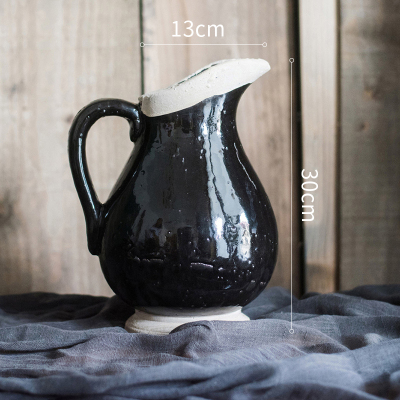 家柏饰(CORATED)黑釉素烧古罐系列 花瓶花器花壶 装饰摆件 艺术风格复古 黑釉古罐(C)