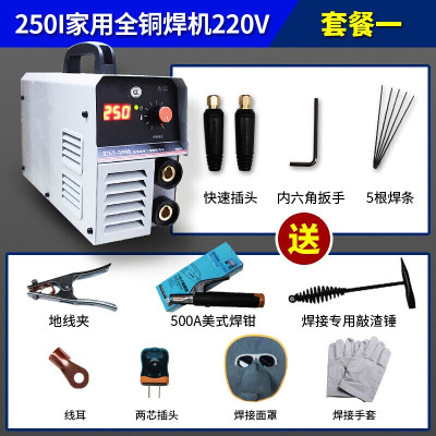 BONJEAN适用于通用电焊机7-200I 250I便携式手工焊机220v电可长焊.2焊条 ZX7-250I套餐一