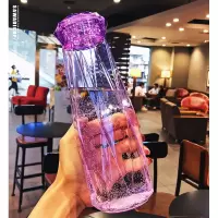 家柏饰(CORATED)水杯创意塑料水杯情侣个性随手便携水杯子 紫色钻石