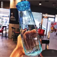 家柏饰(CORATED)水杯创意塑料水杯情侣个性随手便携水杯子 蓝色钻石