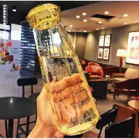 家柏饰(CORATED)水杯创意塑料水杯情侣个性随手便携水杯子 黄色钻石