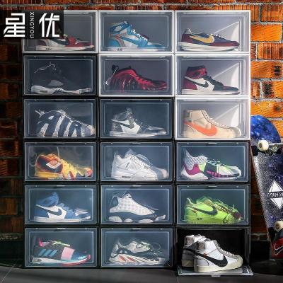 家柏饰(CORATED)鞋盒透明防氧化鞋子鞋柜鞋架收藏鞋墙侧开篮球鞋收纳盒