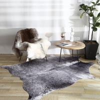 美帮汇整张仿牛皮地毯北欧现代简约美式轻奢灰色客厅茶几地垫卧室床边毯